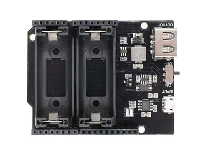 Arduino powerbank shield dual 16340 Li-ion cell 04
